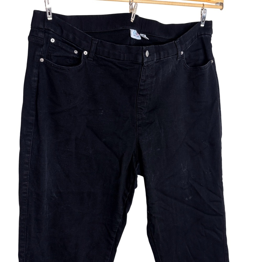 Denim‎ & Co Jeans 22W Black High Rise Straight Leg Comfort Waist A566704